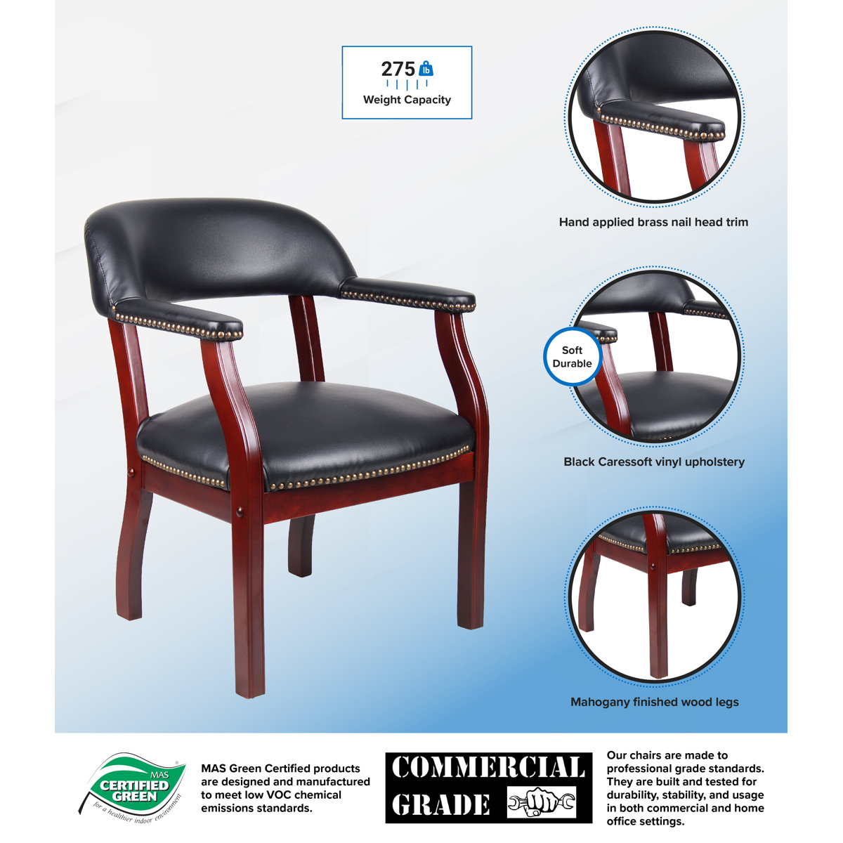 Reception Chair with Manufactured Wood Frame